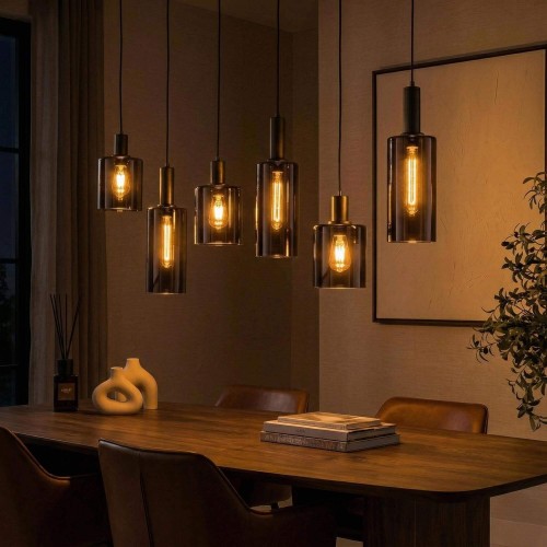 Pendelleuchte aus braunem...