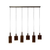 Pendelleuchte aus braunem Metall und Rauchglas - Zenton