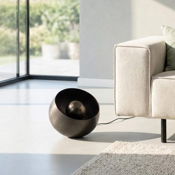 Tischlampe für das Wohnzimmer aus schwarzem und goldenem Metall - Grayson