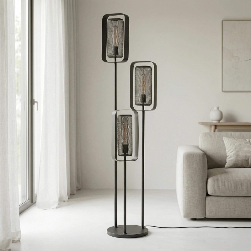 Wohnzimmer-Stehlampe aus Metall im Industrial-Stil - Mesh Rotate