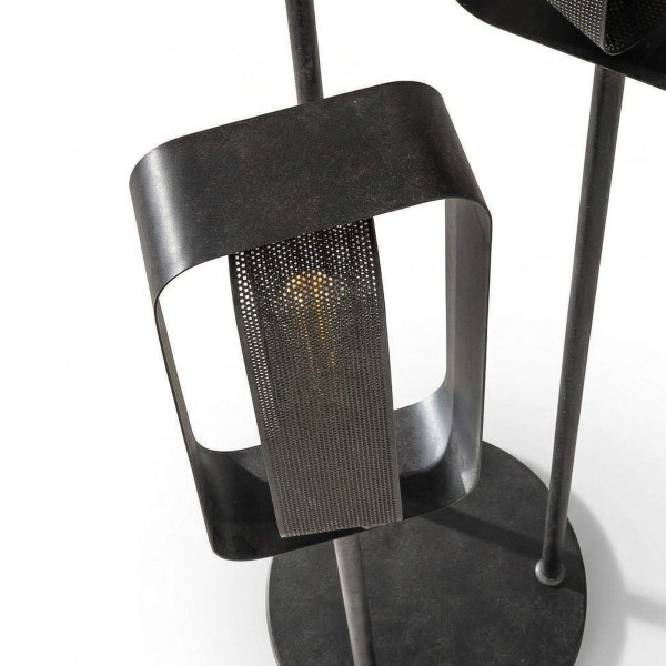 Wohnzimmer-Stehlampe aus Metall im Industrial-Stil - Mesh Rotate