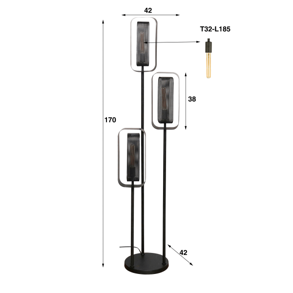 Wohnzimmer-Stehlampe aus Metall im Industrial-Stil - Mesh Rotate