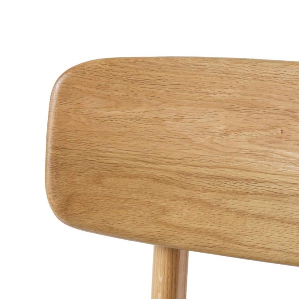 Esszimmerstuhl aus natürlicher Eiche und grauem Stoff - Lima