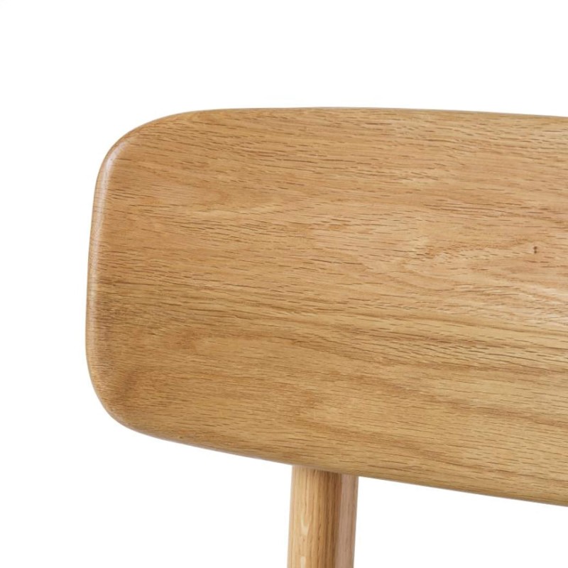 Esszimmerstuhl aus natürlicher Eiche und grauem Stoff - Lima