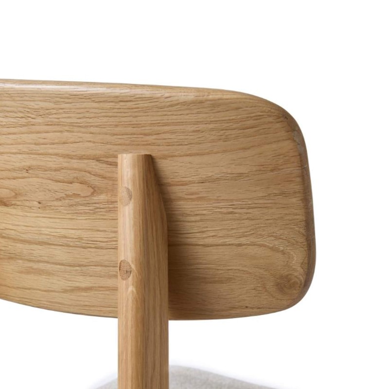 Esszimmerstuhl aus natürlicher Eiche und grauem Stoff - Lima