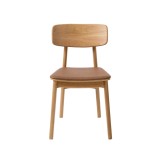 Esszimmerstuhl aus natürlicher Eiche und veganem Leder - Lima