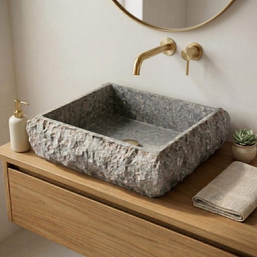 Freistehendes Badezimmer-Waschbecken aus Stein - Marmo