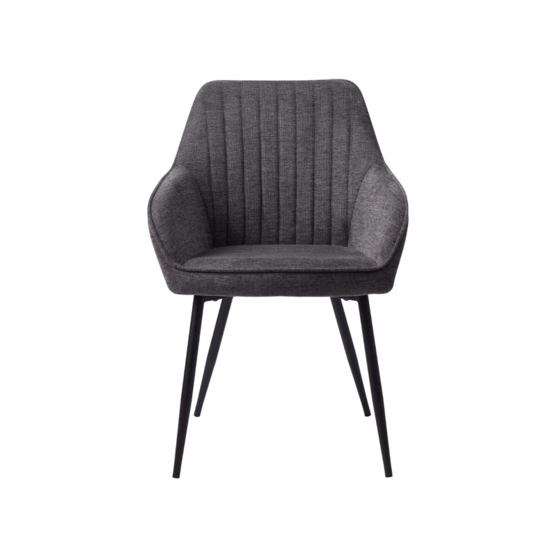 Esszimmerstuhl aus anthrazitfarbenem Stoff - Nolan Stripe