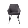 Esszimmerstuhl aus anthrazitfarbenem Stoff - Nolan Stripe