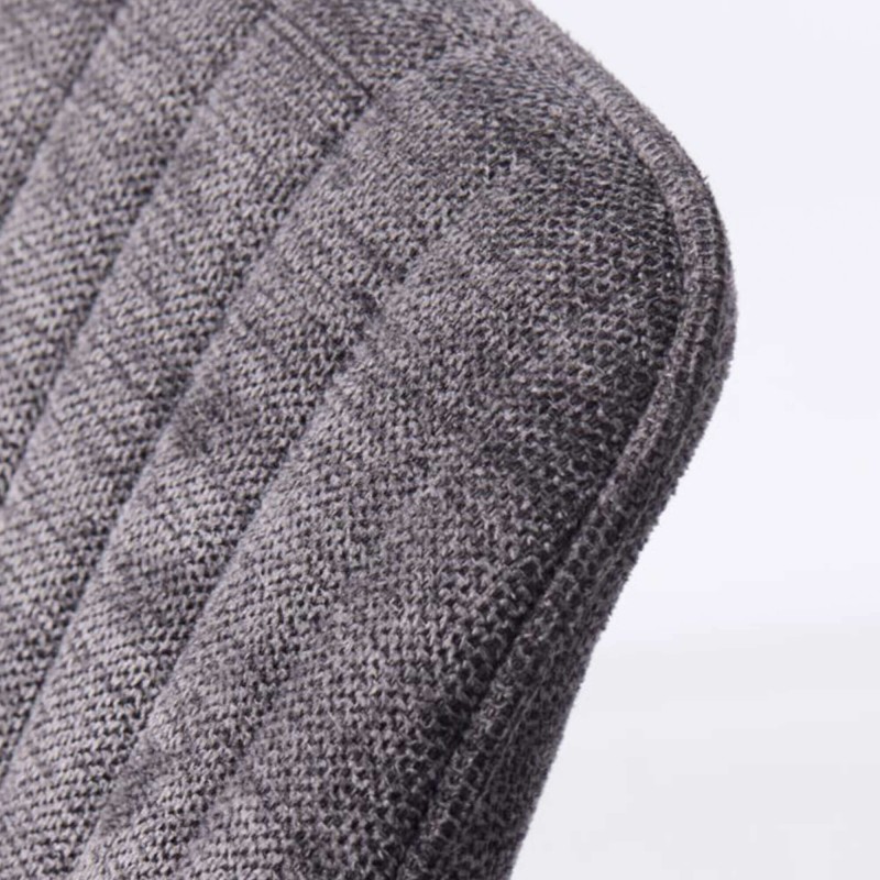 Esszimmerstuhl aus anthrazitfarbenem Stoff - Nolan Stripe