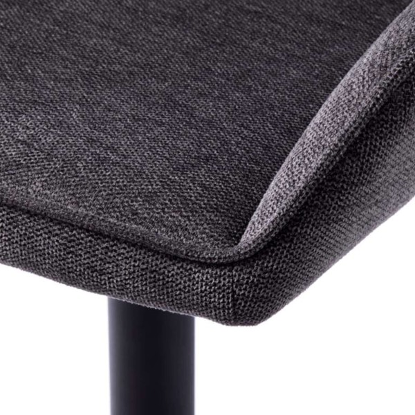 Esszimmerstuhl aus anthrazitfarbenem Stoff - Nolan Stripe