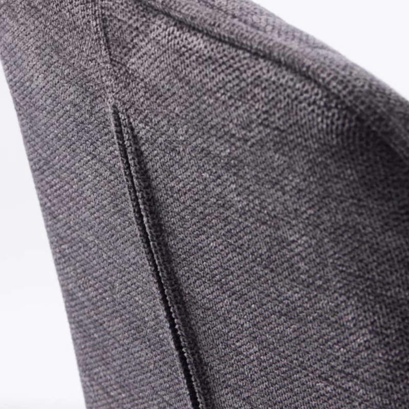 Esszimmerstuhl aus anthrazitfarbenem Stoff - Nolan Stripe