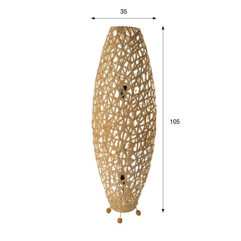Stehlampe aus Weidengeflecht - Pataya
