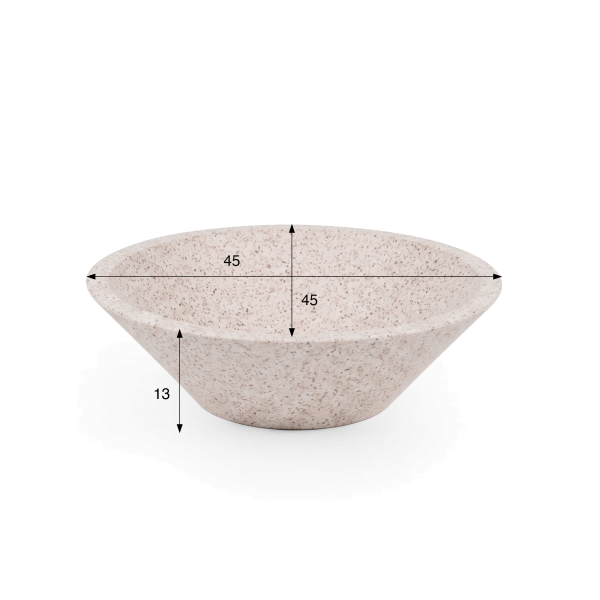 Konisches Waschbecken aus weißem Terrazzo 40 cm x 40 cm - Mohini