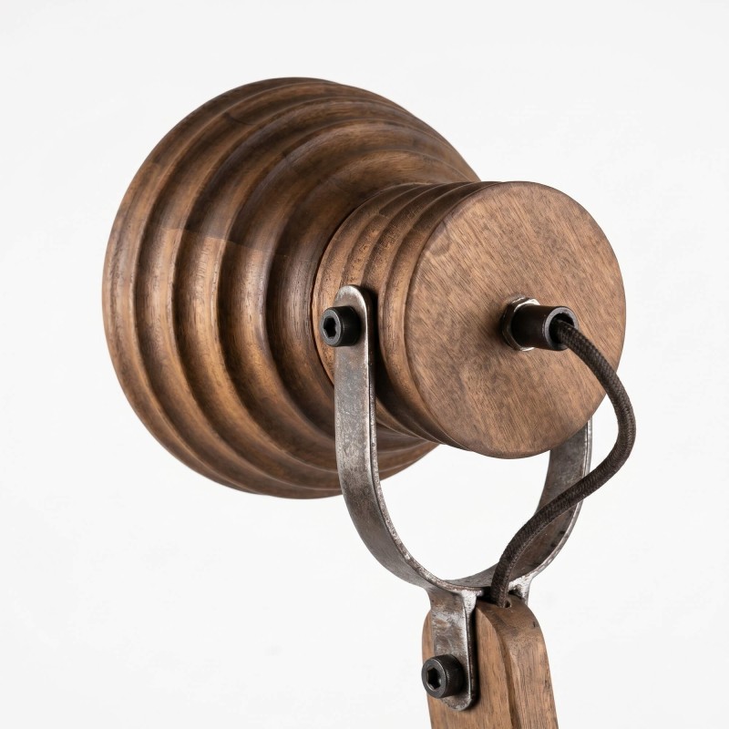 Tischleuchte im Industrie-Stil aus Naturholz – Norwood