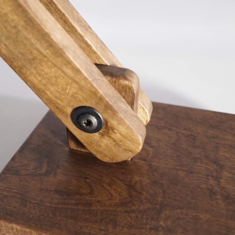 Tischleuchte im Industrie-Stil aus Naturholz – Norwood