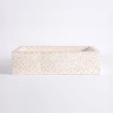 Rechteckiges Waschbecken aus weißem Terrazzo 45 cm x 40 cm - Mayuri