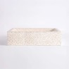 Rechteckiges Waschbecken aus weißem Terrazzo 45 cm x 40 cm - Mayuri