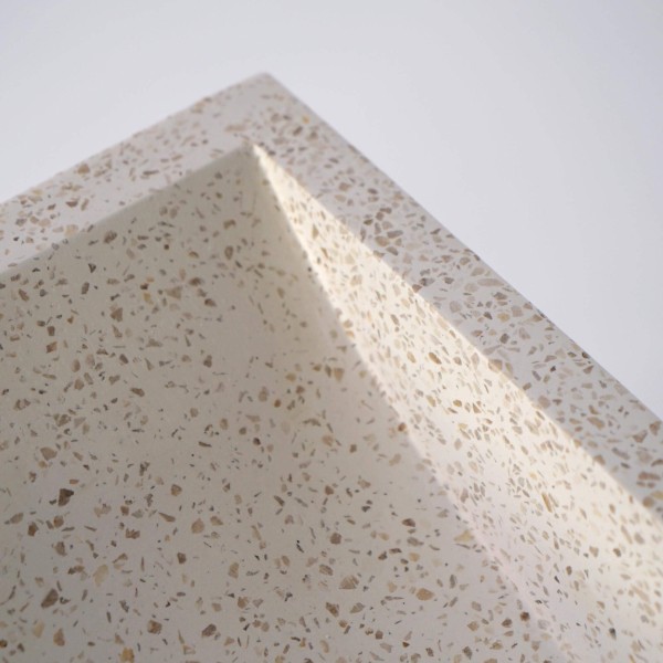 Rechteckiges Waschbecken aus weißem Terrazzo 45 cm x 40 cm - Mayuri