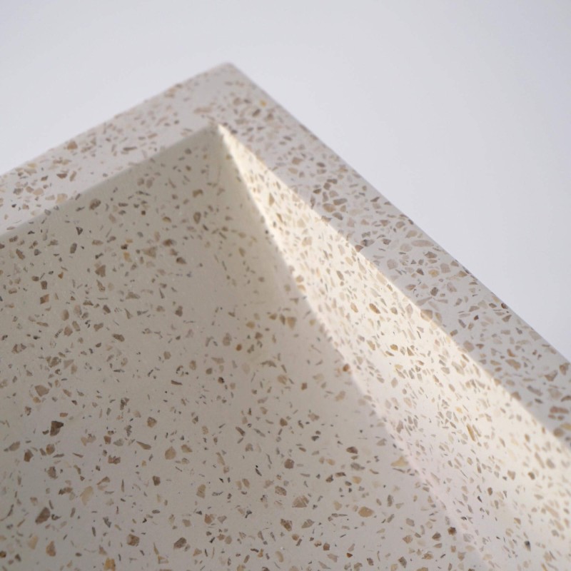 Rechteckiges Waschbecken aus weißem Terrazzo 45 cm x 40 cm - Mayuri