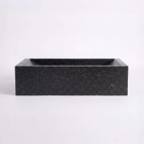 Rechteckiges Waschbecken aus schwarzem Terrazzo 45 cm x 40 cm - Mayuri