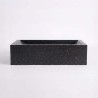 Rechteckiges Waschbecken aus schwarzem Terrazzo 45 cm x 40 cm - Mayuri