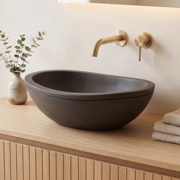 Waschbecken aus Beton Tiefanthrazit - Mineral blend