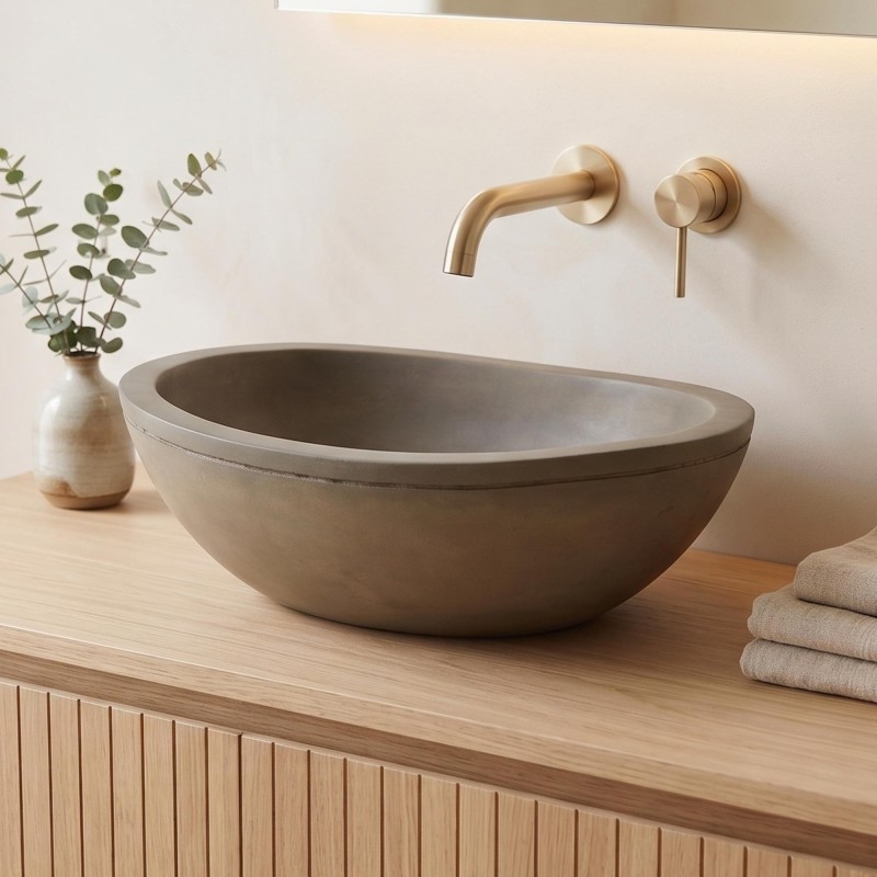 Waschbecken aus Beton Naturfarbe - Mineral blend