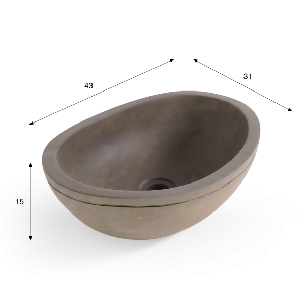 Waschbecken aus Beton Naturfarbe - Mineral blend