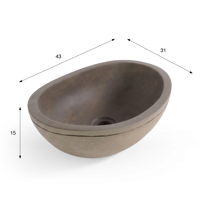 Waschbecken aus Beton Naturfarbe - Mineral blend