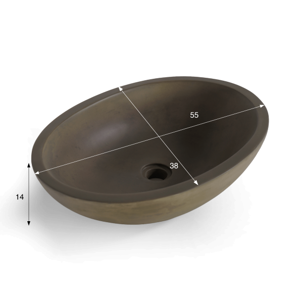 Betonwaschbecken oval - Naturfarben - Raw Blend
