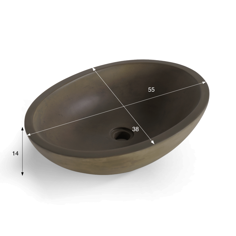 Betonwaschbecken oval - Naturfarben - Raw Blend