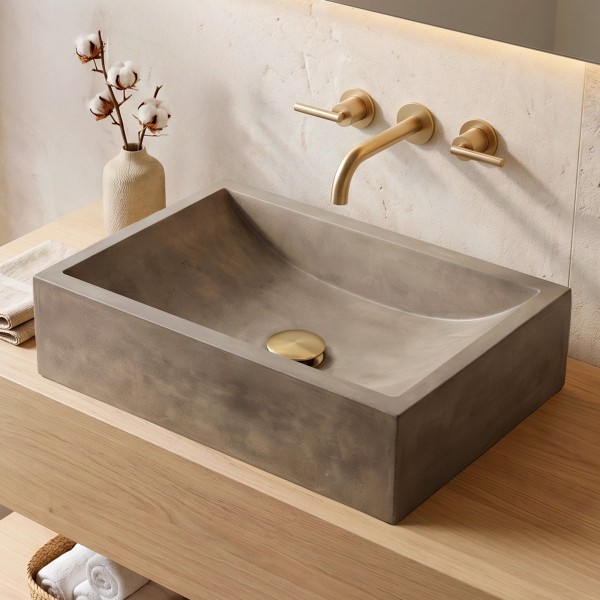 Betonwaschbecken rechteckig - Naturfarbe - Pure Cast