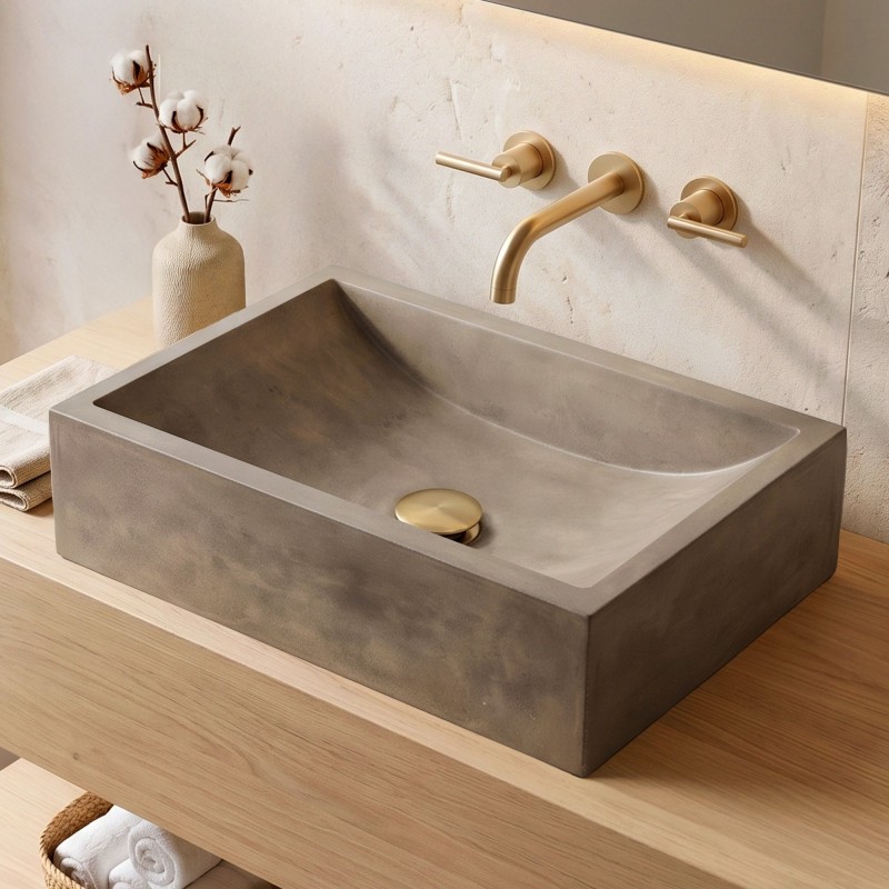 Betonwaschbecken rechteckig - Naturfarbe - Pure Cast