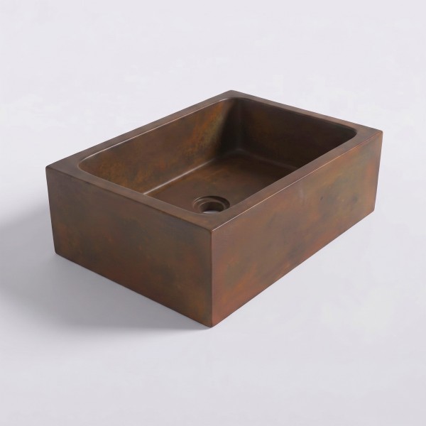 Betonwaschbecken rechteckig - Braun vintage - Slate Wave