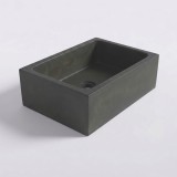 Betonwaschbecken rechteckig - Kupfergrün - Slate Wave