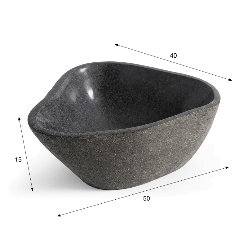 Aufsatz-Badezimmerwaschbecken aus poliertem Stein - River Stone