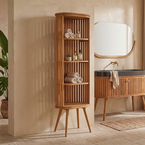 Badezimmersäule aus massivem Teakholz - Keya