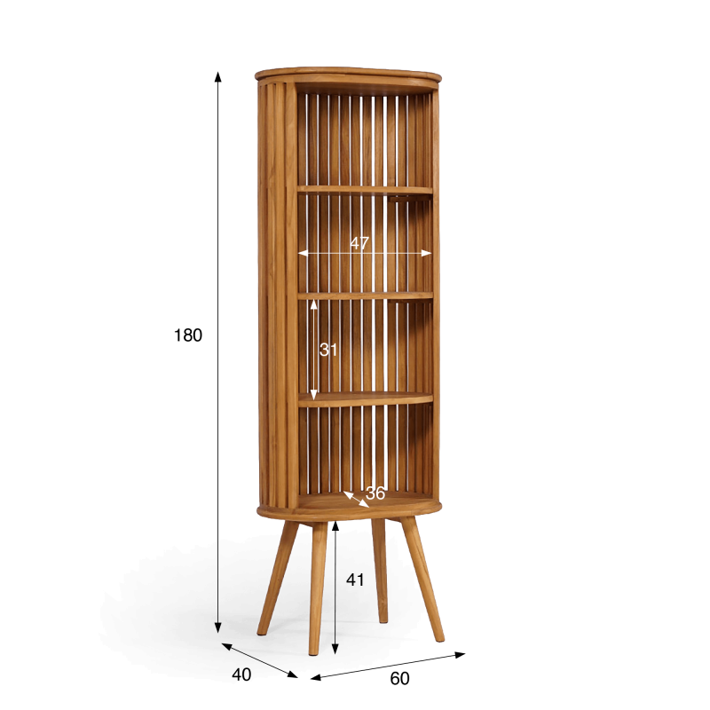 Badezimmersäule aus massivem Teakholz - Keya