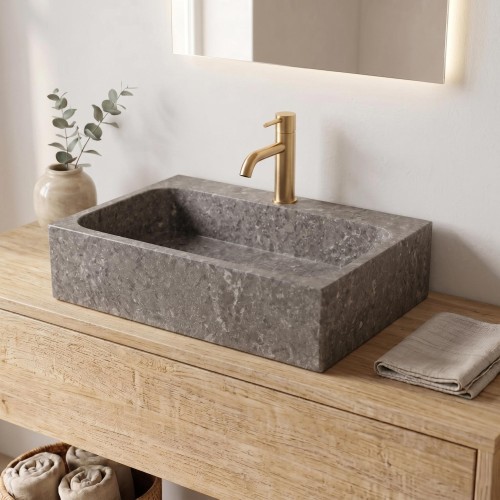 Freistehendes Badezimmerwaschbecken aus Stein - Lily