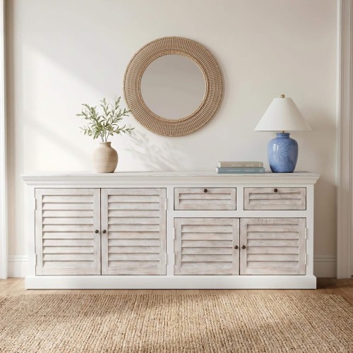 Sideboard für das Esszimmer aus weißem Naturholz 210 cm - Sea Side