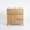 Waschtischunterschrank aus massivem Teakholz 80 cm - Olwen