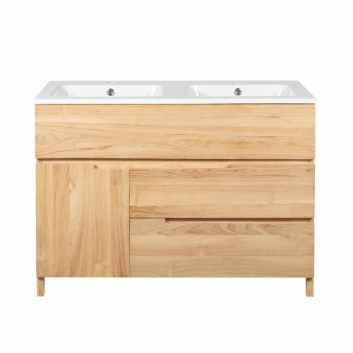 Waschtischunterschrank aus massivem Teakholz 120 cm - Olwen
