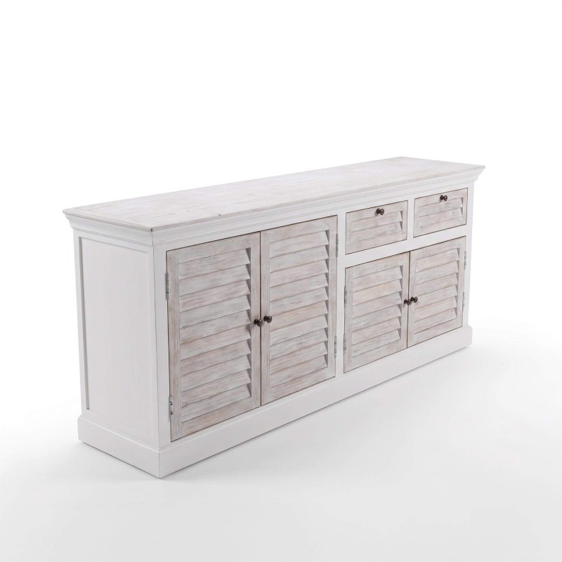Sideboard für das Esszimmer aus weißem Naturholz 210 cm - Sea Side