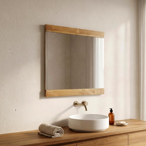 Rechteckiger Spiegel 80 cm Doppelrahmen aus Holz