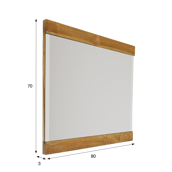 Rechteckiger Spiegel 80 cm Doppelrahmen aus Holz