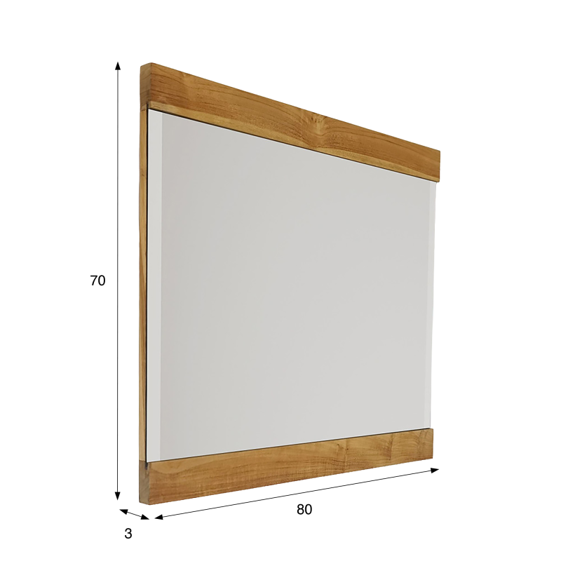 Rechteckiger Spiegel 80 cm Doppelrahmen aus Holz