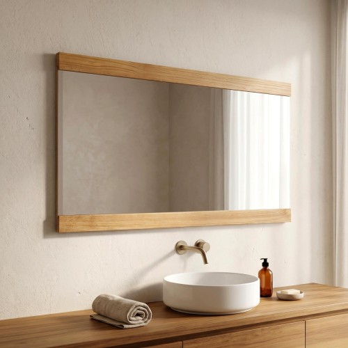 Rechteckiger Spiegel 140 cm Doppelrahmen aus Holz