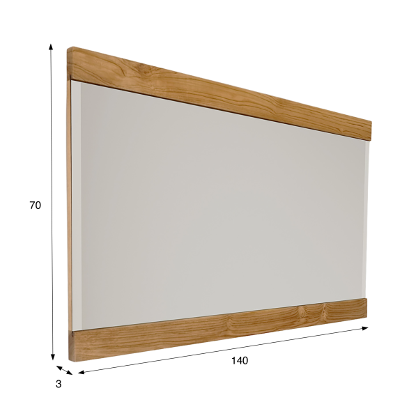 Rechteckiger Spiegel 140 cm Doppelrahmen aus Holz