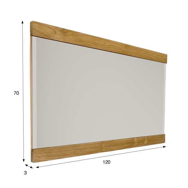 Rechteckiger Spiegel 120 cm Doppelrahmen aus Holz